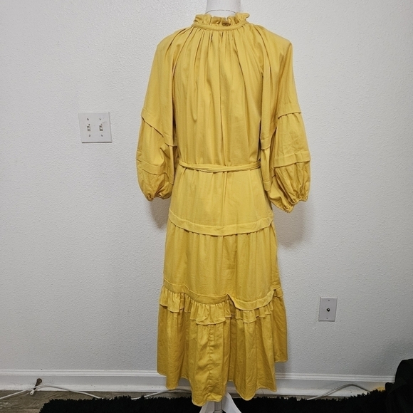 Elie Tahari ruffled details balloon sleeve western boho style dress size small - Picture 3 of 15